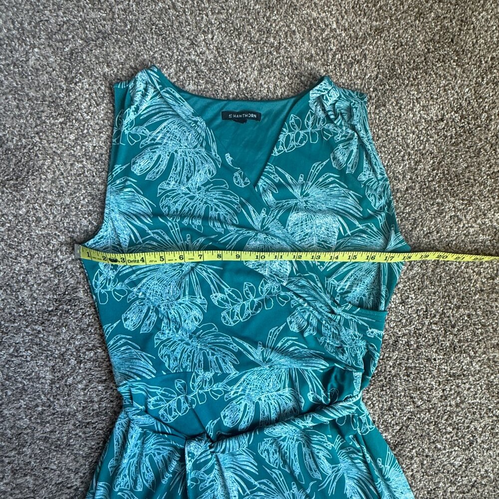 NWOT! 41 Hawthorn Tristana Essential Knit Faux Wrap Dress, Sz Large, Teal Green - Picture 4 of 12